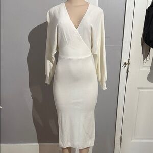 Elegant White Wrap Dress